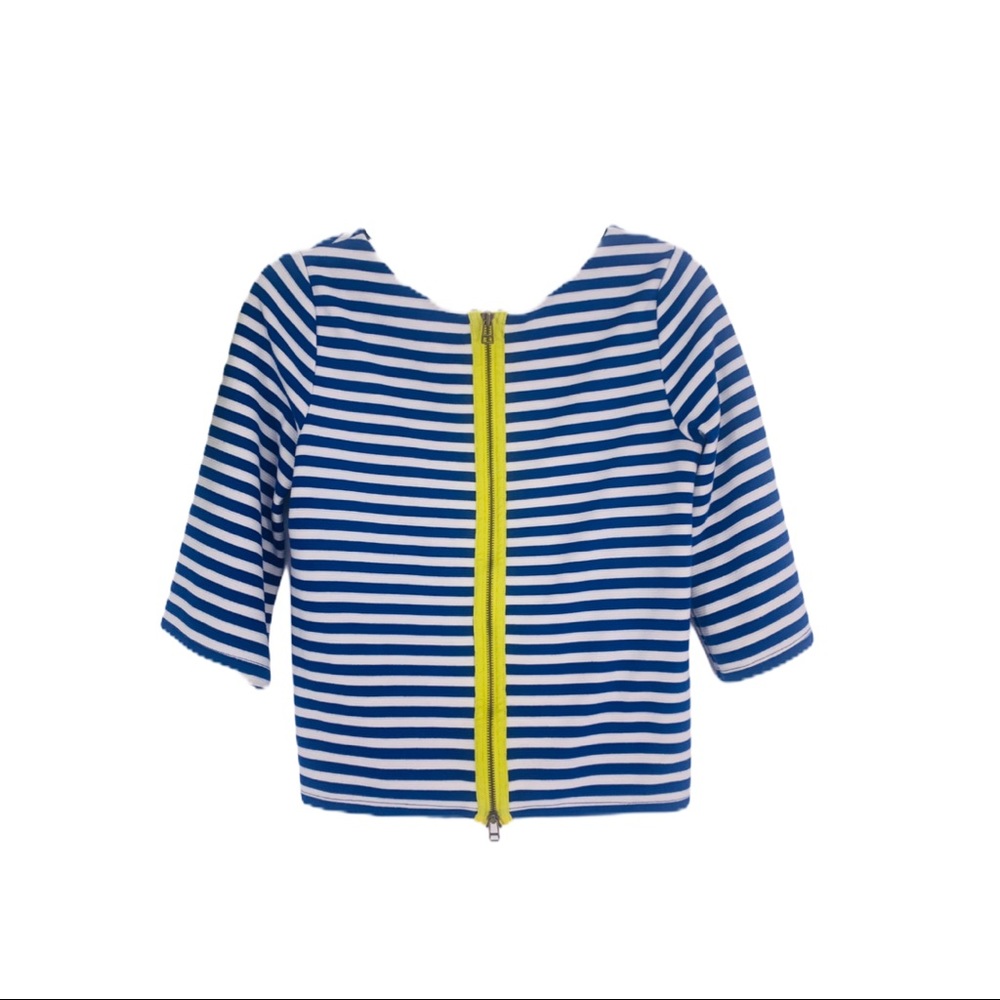 Anthro Postmark Genoa Stripe Zipper Back Top XS - Picture 5 of 12